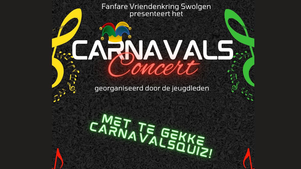 Fanfare Vriendenkring Swolgen geeft carnavalsconcert met quiz