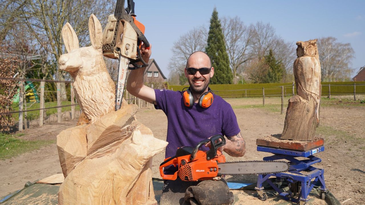 "Figuurzagen" voor volwassenen: Woodcarver Tim Lenssen uit Lottum